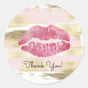 Blush & Gold Lip Dank u Sticker