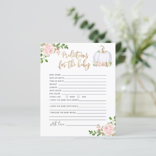 Blush gold Little pumpkin floral baby voorspelling (Staand voorkant)