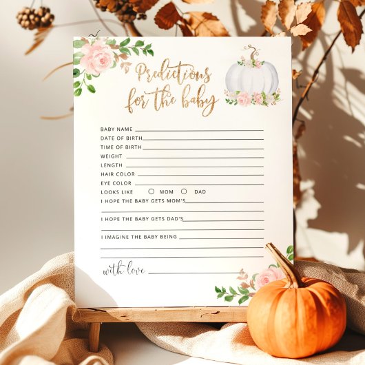 Blush gold Little pumpkin floral baby voorspelling