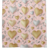 Blush & Gold Love Douchegordijn (Voorkant)