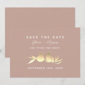 Blush Gold Lovebirds Wedding Save The Date (Voorkant / Achterkant)