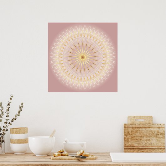 Blush Gold Mandala Poster (Keuken)
