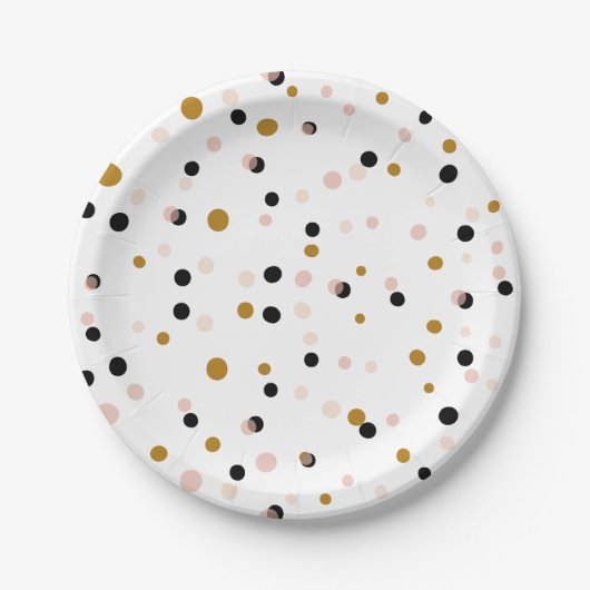 Blush & Gold Modern Confetti Patroon Papier Bord (Voorkant)