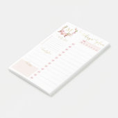 Blush & Gold Monogram Dagelijkse Planner Takenlijs Post-it® Notes (Schuin)