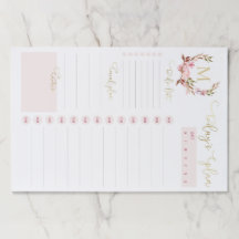 Blush & Gold Monogram Dagelijkse Planner Te Doen L