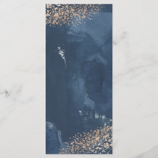Blush, Gold & Navy Weddenprogramma-kaart Programmakaart (Achterkant)