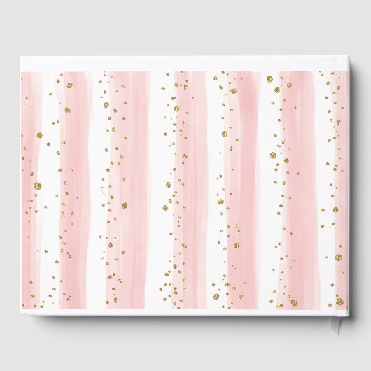 Blush Gold Oerwoud Safari Wilde Dieren Baby Meisje Gastenboek (Achterkant)