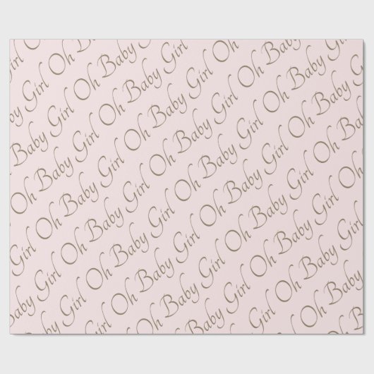 Blush & Gold Oh Baby Meisje Cadeaupapier (Vlak)