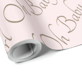 Blush & Gold Oh Baby Meisje Cadeaupapier (Rol Hoek)