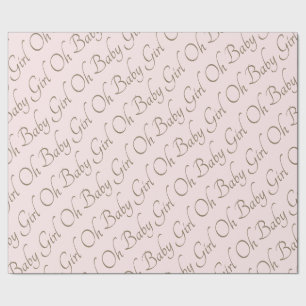 Blush & Gold Oh Baby Meisje Cadeaupapier