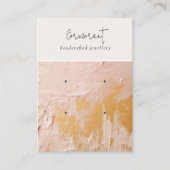 Blush Gold Oil Paint Texture 2 Oorbel Houder Visitekaartje (Voorkant)
