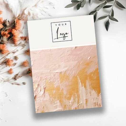 Blush Gold Oil Paint Texture Logo Blank Sieraden Visitekaartje