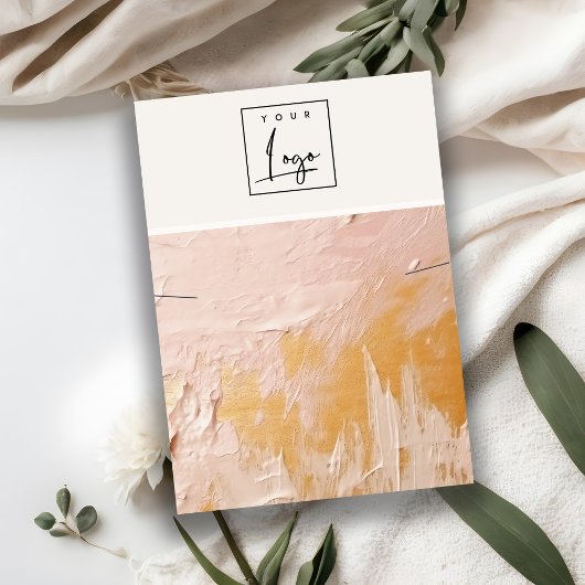 Blush Gold Oil Paint Texture Logo Ketting Display Visitekaartje