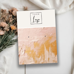 Blush Gold Oil Paint Texture Logo Oorbel Houder Visitekaartje