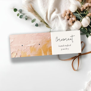 Blush Gold Oil Paint Texture Oorbel Stud Houder Mini Visitekaartje