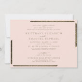 Blush & Gold oogverblindend beide ouders bruiloft Kaart (Voorkant)