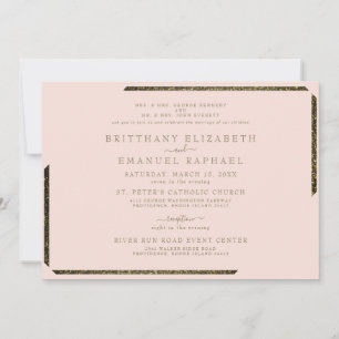 Blush & Gold oogverblindend beide ouders bruiloft Kaart