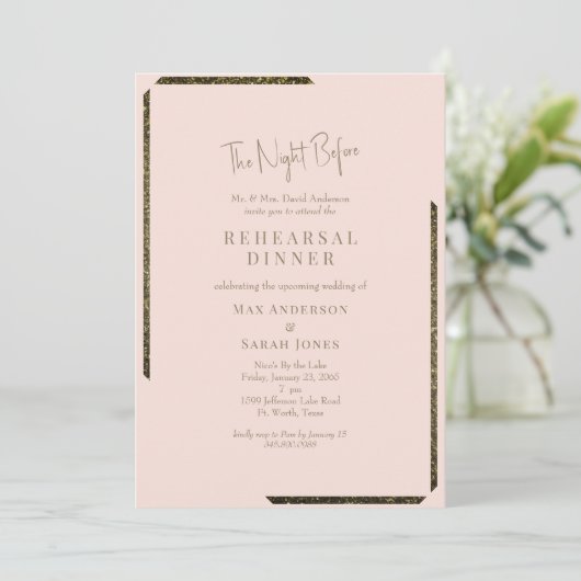 Blush & Gold oogverblindend de avond ervoor Kaart (Staand voorkant)