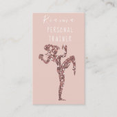 Blush & Gold Personal Trainer Social Media Busines Visitekaartje (Voorkant)