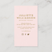 Blush & Gold Personal Trainer Social Media Visitekaartje (Achterkant)