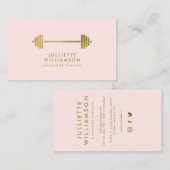 Blush & Gold Personal Trainer Social Media Visitekaartje (Voorkant / Achterkant)