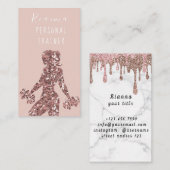 Blush & Gold Personal Trainer Social Media Visitekaartje (Voorkant / Achterkant)