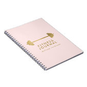 Blush & Gold Personalized Fitness Journal Notitieboek (Rechterzijde)
