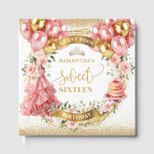 Blush Gold Pink Sweet Sixteen Gastboek Gastenboek (Voorkant)