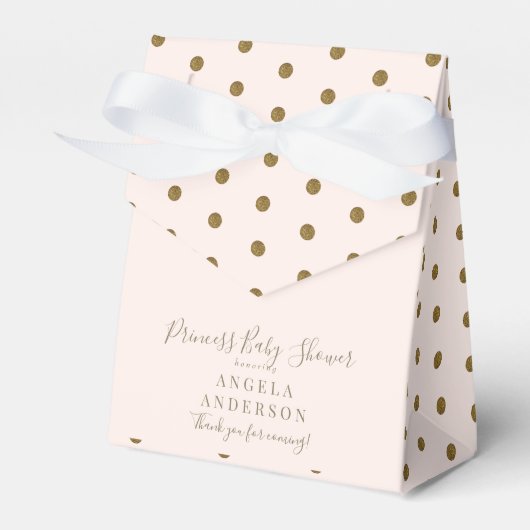 Blush & Gold Princess Baby shower Bedankdoosjes (Voorkant Zijde)