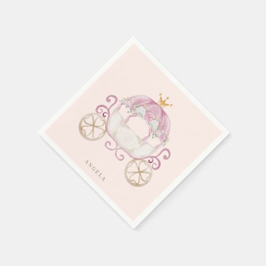 Blush & Gold Princess Baby shower Cocktail Servet (Hoek)