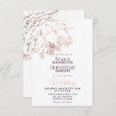 ~ Blush Gold Roos Floral Elegant Wedding Kaart (Voorkant / Achterkant)