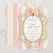 Blush Gold Royal Princess Baby shower Invitation Kaart (Voorkant / Achterkant)