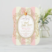 Blush Gold Royal Princess Baby shower Invitation Kaart (Staand voorkant)