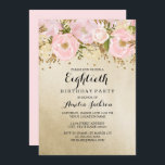 Blush Gold Roze Bloemen 80e Verjaardag Kaart<br><div class="desc">Meer  bloemen 80e verjaardag uitnodigingen in de Little Bayleigh winkel! We hebben kunstwerken gebruikt van: www.createthecut.com</div>
