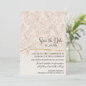 Blush Gold Scroll Damask Engaged Foto Save The Date (Staand voorkant)