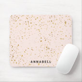 Blush Gold splatter, modern, salon Mousepad Muismat (Met muis)