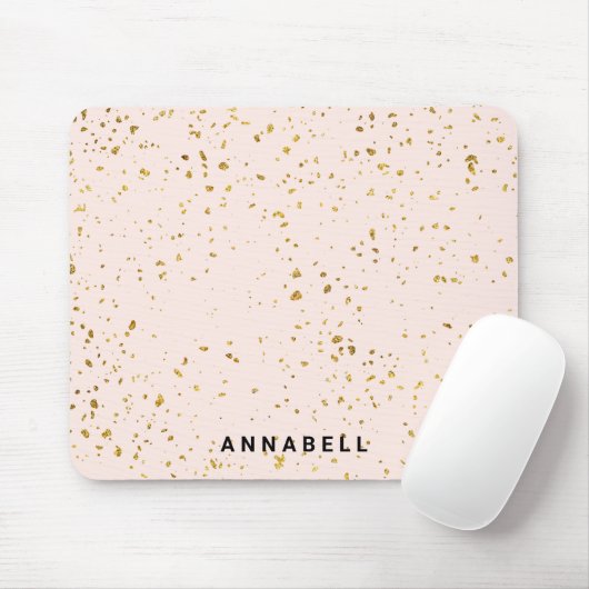 Blush Gold splatter, modern, salon Mousepad Muismat (Met muis)