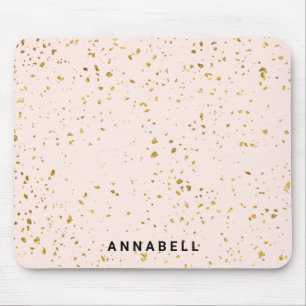 Blush Gold splatter, modern, salon Mousepad Muismat