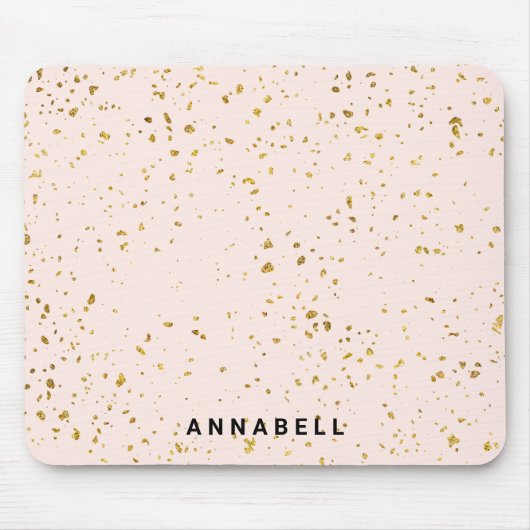 Blush Gold splatter, modern, salon Mousepad Muismat (Voorkant)