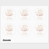 Blush Gold Swan Princess met ballon & Butterfly Ronde Sticker (Vel)