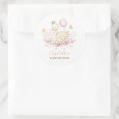 Blush Gold Swan Princess met ballon & Butterfly Ronde Sticker (Tas)