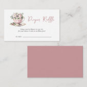 Blush Gold Tea Party Baby shower Luierkrabbel Informatiekaartje (Voorkant / Achterkant)