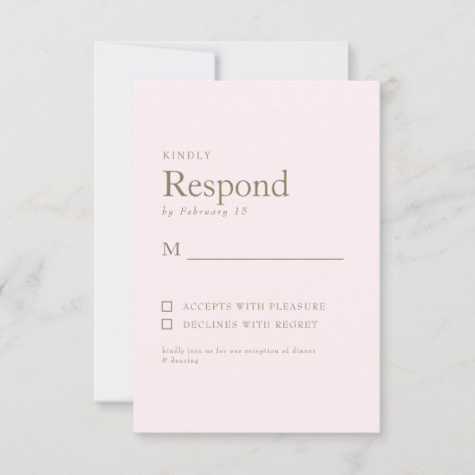 Blush & Gold Text Wedding RSVP (Voorkant)