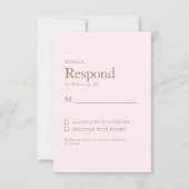 Blush & Gold Text Wedding RSVP Kaartje (Voorkant)