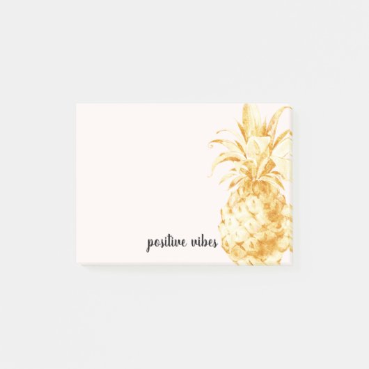 Blush Gold Tropical Pineappel Post-it® Notes (Voorkant)