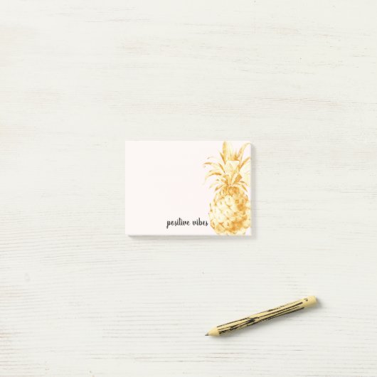 Blush Gold Tropical Pineappel Post-it® Notes (Op bureau)