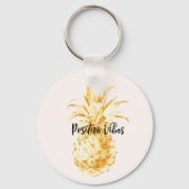 Blush Gold Tropical Pineappel Sleutelhanger (Voorkant)