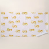 Blush Gold Tropische ananananassen Strandlaken (Voorkant)