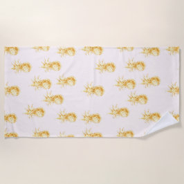 Blush Gold Tropische ananananassen Strandlaken