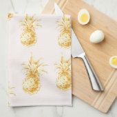 Blush Gold Tropische ananananassen Theedoek (Quarter Fold)